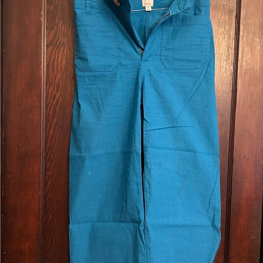 Maeve Teal High-Rise Wide Leg Pants